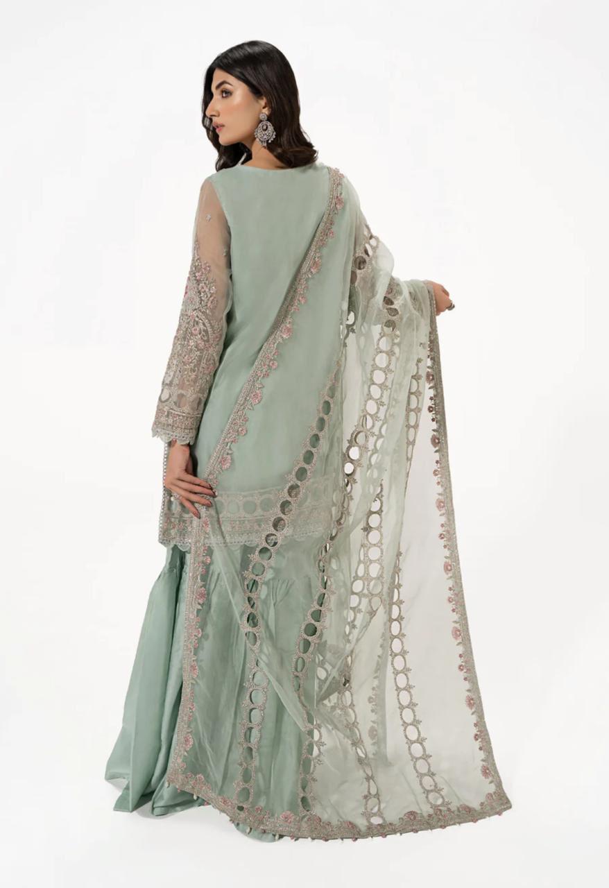 Maria b UNSTITCHED 3 PIECE Digital and Embroidered Sequins Organza