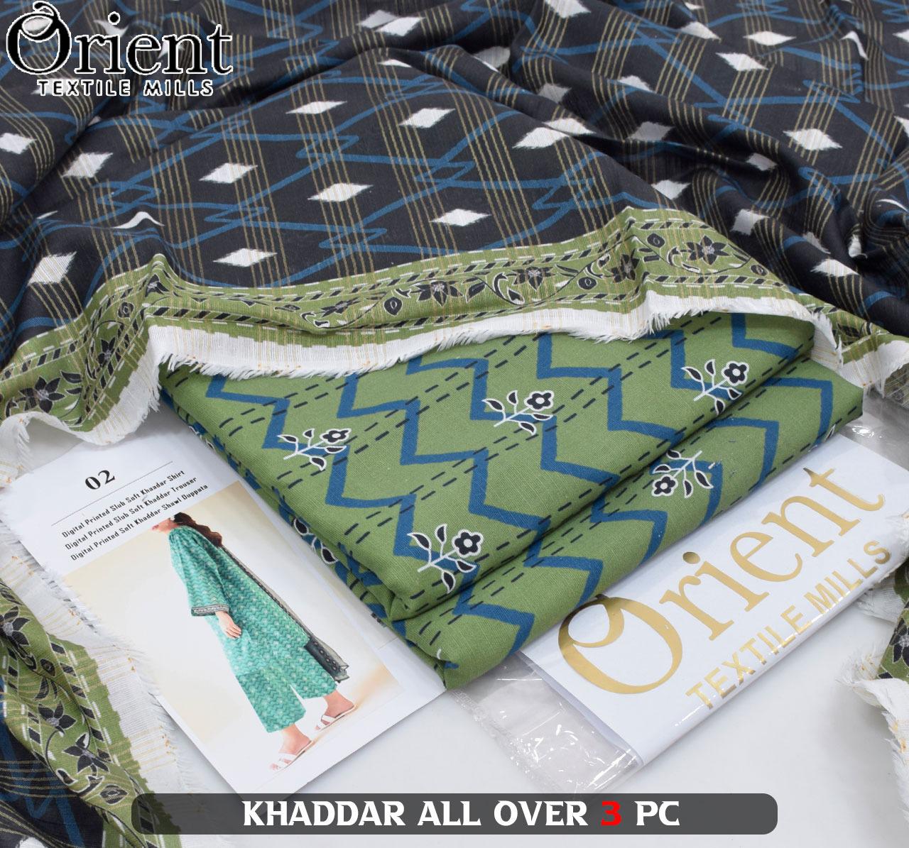 ORIENT 3pc Printed KHADDAR Collection